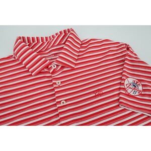 Southern Tide Mens XL New York Yankees‎ Red Striped Performance Golf Polo Shirt